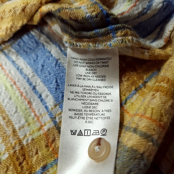 Anthropologie Pilcro Hadley Plaid Relaxed Button Down Flannel Shirt sz Lp - Picture 6 of 8